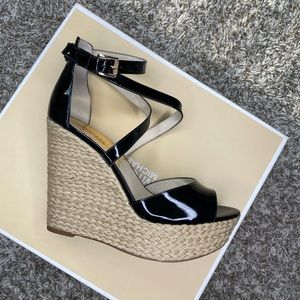 Brand New! Michael Kors Patent wedges! SIZE 10